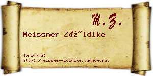 Meissner Zöldike névjegykártya